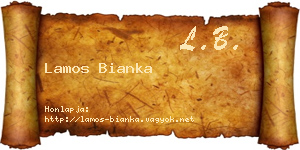 Lamos Bianka névjegykártya